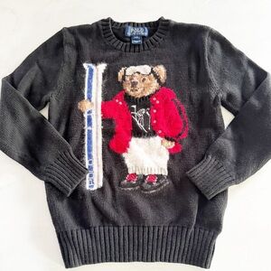 Polo by Ralph Lauren Black Sweater with iconic  Bear